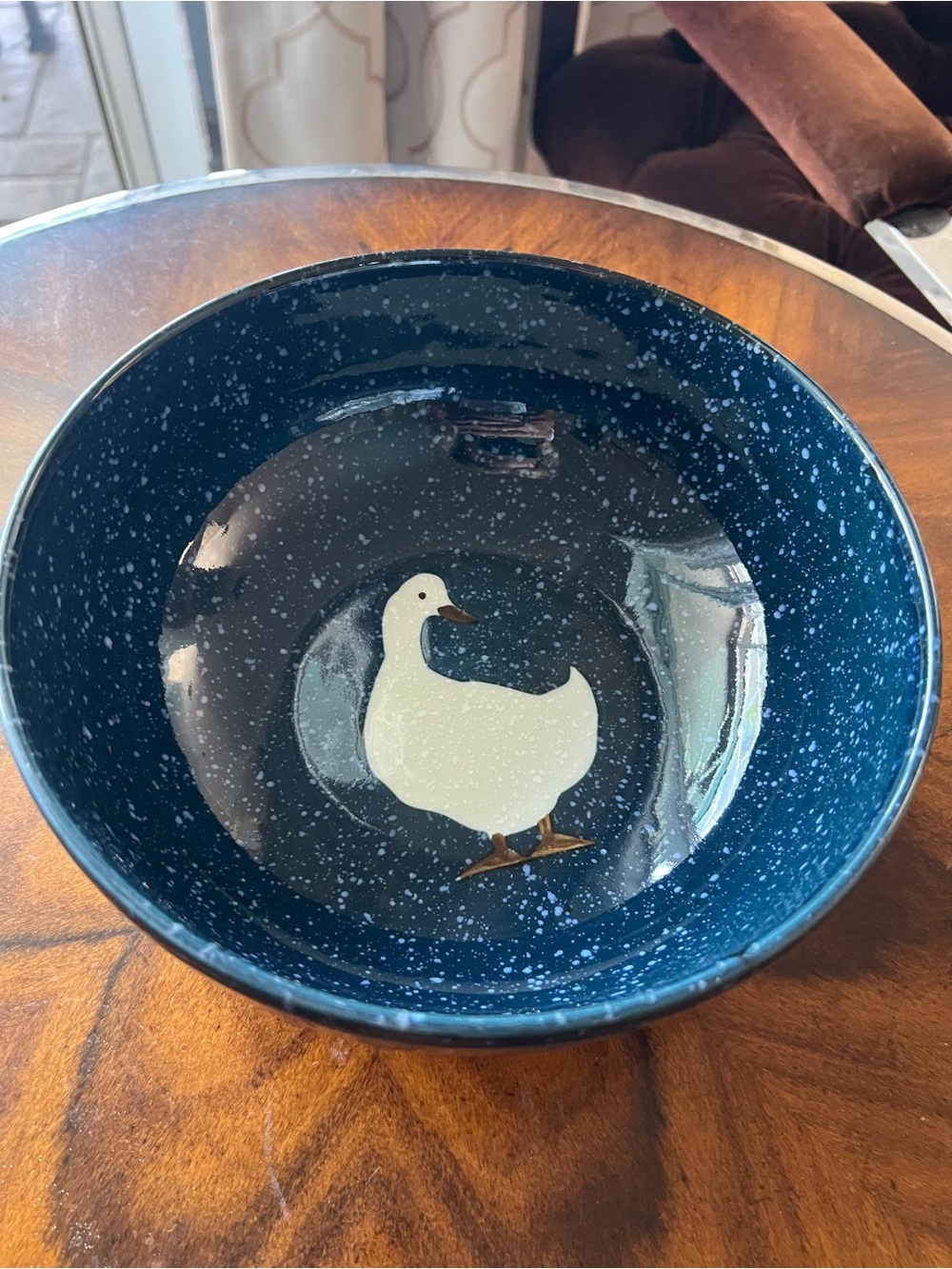 Otagiri Blue Speckled Goose Glazed 8” Round Vegetable Bowl Exec Cond